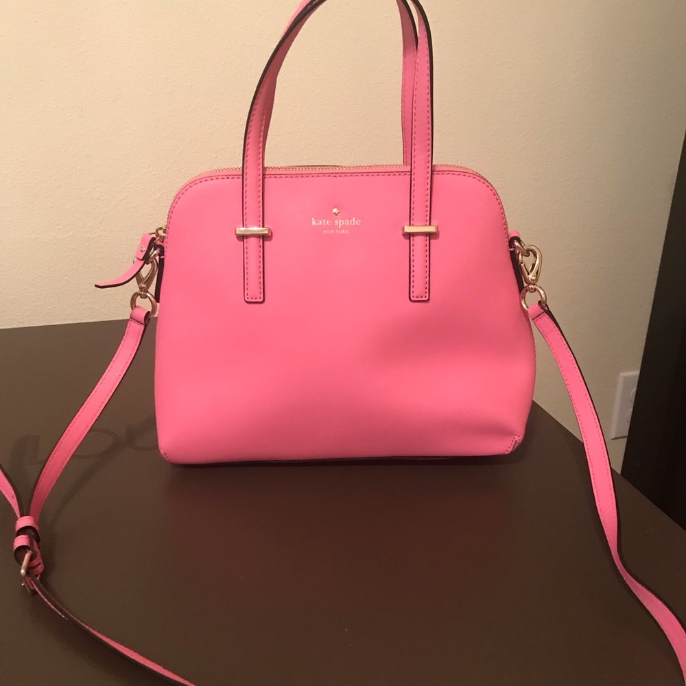 Kate spade pink purse with handle and strap!